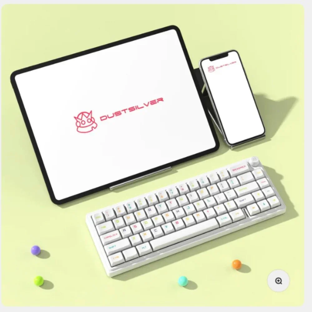 Dustsilver D66 Rainbow Sprinkles Wireless 65% layout Hot Swappable RGB Keyboard